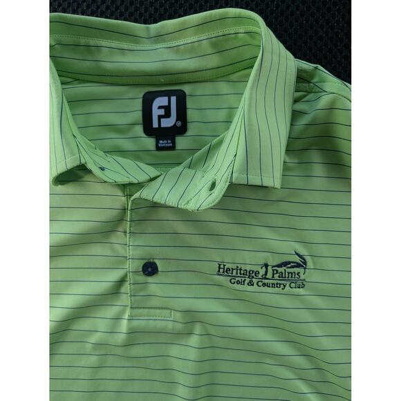FJ Golf Polo Performance Shirts Lot of 2 Mens Med Green Pink Striped Design - Picture 2 of 10